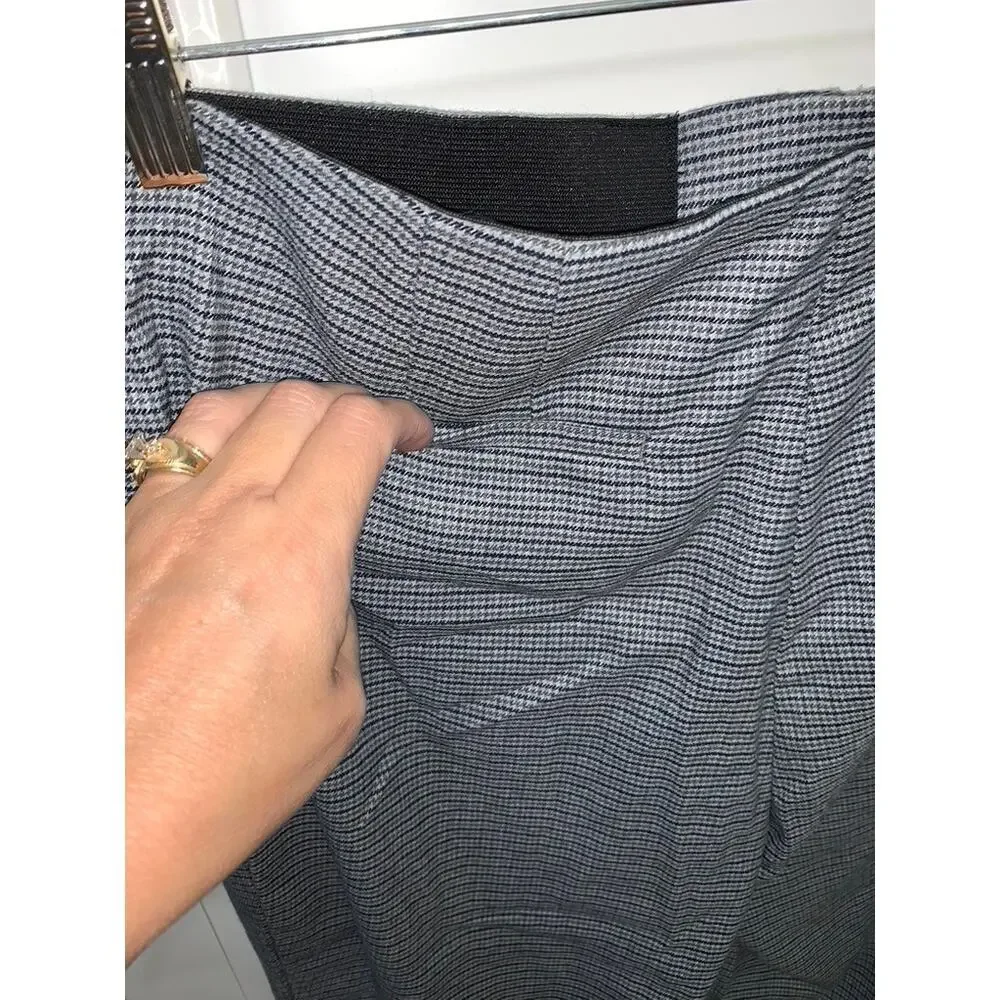 NWT Ann Taylor LOFT Women's Plaid Dress Pants Black‎ Size 14